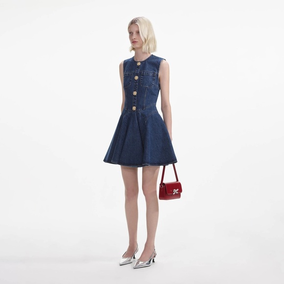 Self-Portrait Denim Mini Dress - Picture 3 of 8